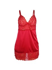 SUBBLIME - SATIJNEN BABYDOLL MET ROOD KANT S/M