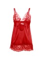 SUBBLIME - BABYDOLL DE CETIM COM RENDA VERMELHA S/M