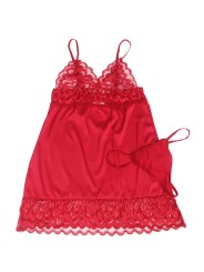 SUBBLIME - BABYDOLL DE CETIM COM RENDA VERMELHA S/M
