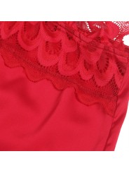 SUBBLIME - BABYDOLL IN RASO CON PIZZO ROSSO S/M