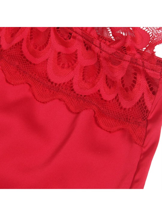 SUBBLIME - BABYDOLL DE CETIM COM RENDA VERMELHA S/M