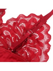 SUBBLIME - BABYDOLL DE CETIM COM RENDA VERMELHA S/M