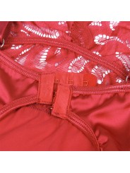 SUBBLIME - BABYDOLL DE CETIM COM RENDA VERMELHA S/M
