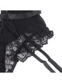 SUBBLIME - TEDDY MIT STRUMPFBAND MIT SPITZENDETAIL UND STREIFEN SCHWAR