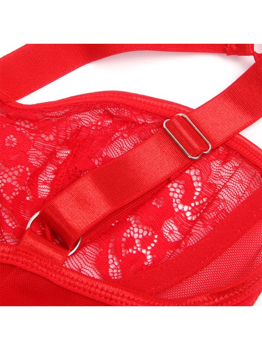 SUBBLIME - TEDDY COM LIGA COM DETALHE RENDA E TIRAS VERMELHA L/XL