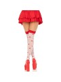 LEG AVENUE - CHAUSSETTES HAUTES CHAMPIGNON ROUGE/BLANC