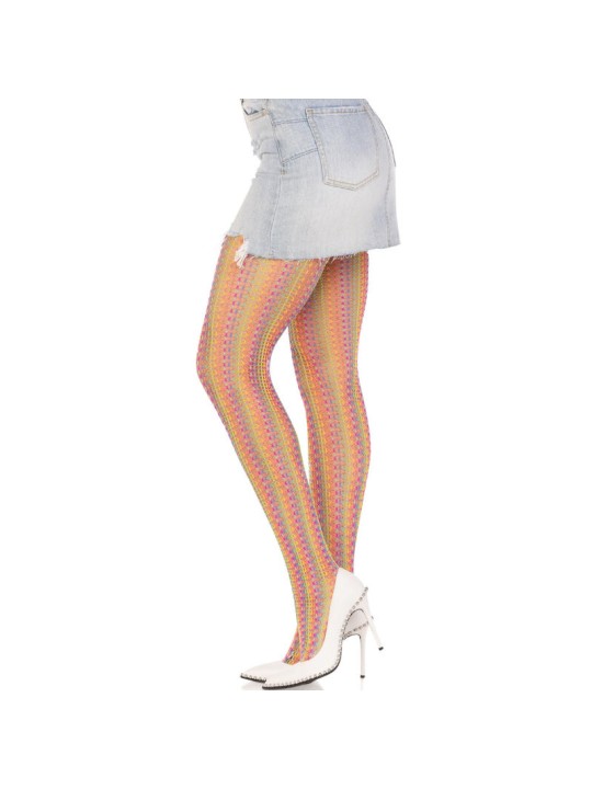LEG AVENUE - MEDIAS DE CROCHET MULTICOLOR