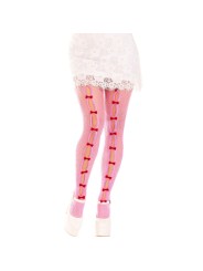 LEG AVENUE - MEIAS COM ABERTURAS CORAÇÃO E LAÇOS ROSA