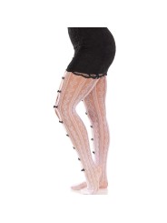 LEG AVENUE - TIGHTS MET HART- EN STRIKGLEUVEN IN HET WIT