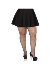 LEG AVENUE - ZWARTE GEKRISTALISEERDE NETPANTY'S PLUS SIZE