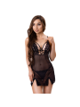LIVCO CORSETTI FASHION - PILAR LC 20207 BABYDOLL + TANGA PRETA L/XL