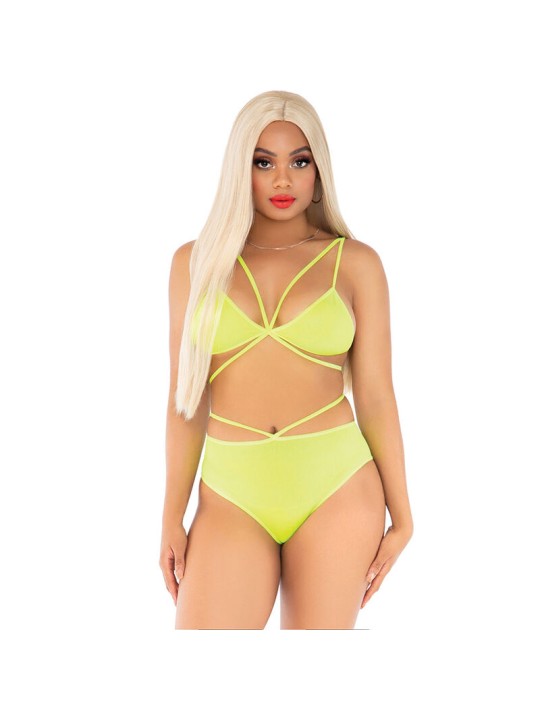 LEG AVENUE - TOP E CALÇA AMARELO COM ALÇAS
