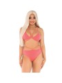 LEG AVENUE - TOP E CALÇA CORAL COM ALÇAS