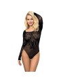 SUBBLIME - 952051 FISHNET BODY WITH LONG SLEEVES AND BARE SHOULDERS BL