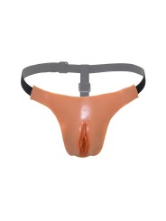 HIDDEN DESIRE - ALTER EGO TANGA VAGINA ABIERTA AJUSTABLE NATURAL