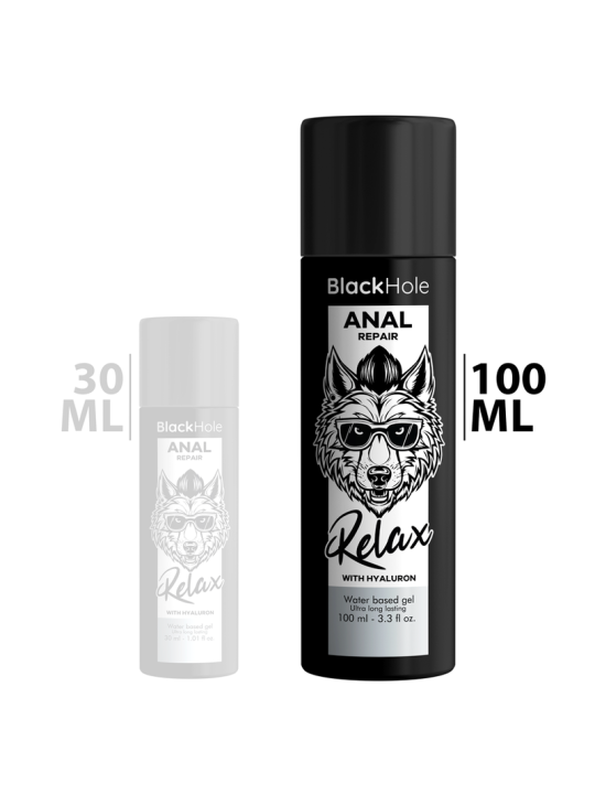 BLACK HOLE - REPARO ANAL RELAXANTE À BASE DE ÁGUA COM HIALURON 100 ML
