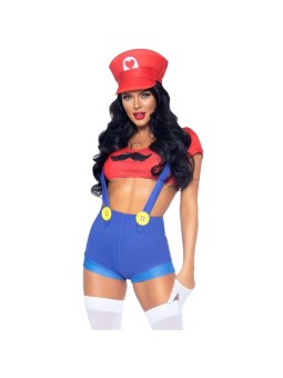 LEG AVENUE - COSTUME SEXY MARIO BROS ROSSO/BLU M