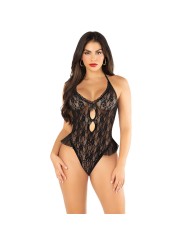 LEG AVENUE - BODY AVEC NOEUD ET VOLANTS NOIR TAILLE UNIQUE