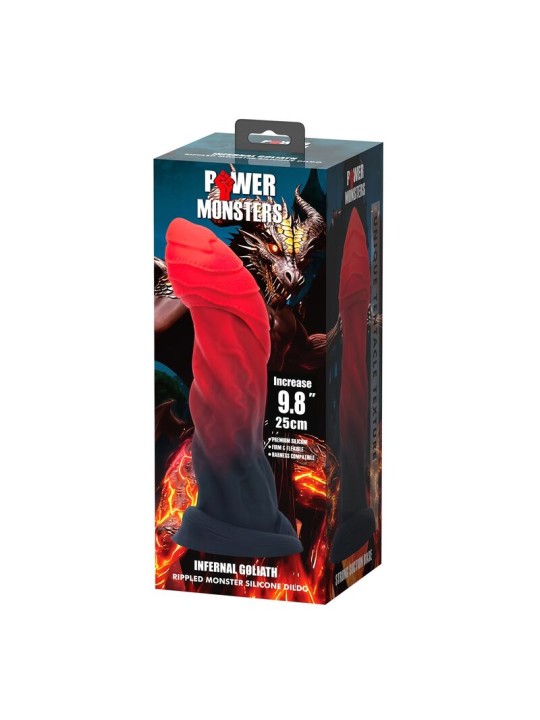 POWER MONSTERS - INFERNAL GOLIATH BICOLOR FANTASY SILICONE DILDO 25 CM