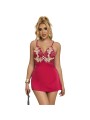 SUBBLIME - 954130 BABYDOLL CON DISEÑO FLORAL ROJO L/XL