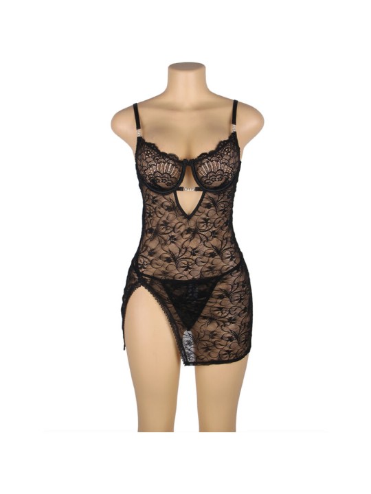 SUBBLIME - 954185 BABYDOLL DE RENDA COM ALÇAS AJUSTÁVEIS PRETO S/M