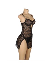SUBBLIME - 954185 LACE BABYDOLL WITH ADJUSTABLE STRAPS BLACK S/M