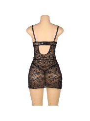 SUBBLIME - 954185 BABYDOLL DE ENCAJE CON TIRANTES AJUSTABLES NEGRO S/M