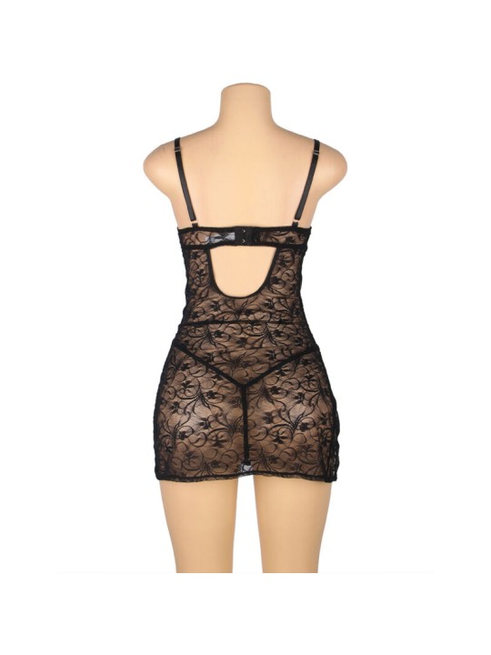 SUBBLIME - 954185 BABYDOLL IN PIZZO CON SPALLINE REGOLABILI NERO S/M
