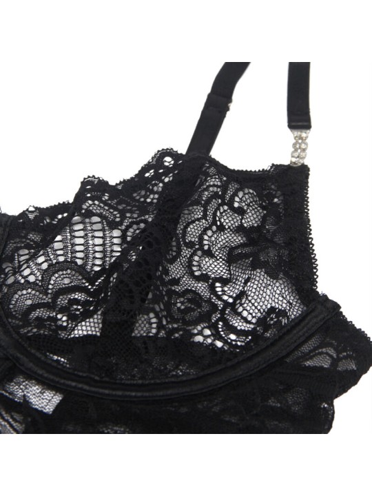 SUBBLIME - 954185 BABYDOLL DE RENDA COM ALÇAS AJUSTÁVEIS PRETO S/M