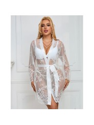 SUBBLIME - 954369 CAMISÓN DE MANGA LARGA CON DISEÑO FLORAL BLANCO S/M
