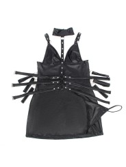 SUBBLIME - 954413 BODY BONDAGE IN PELLE NERO L/XL