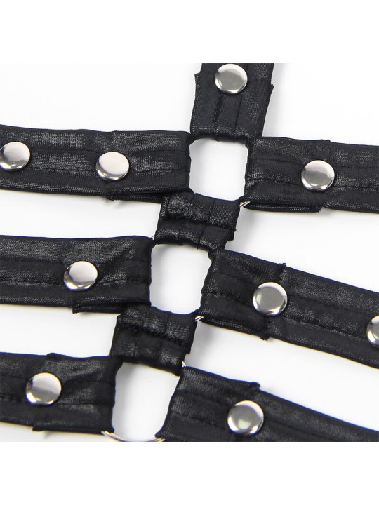 SUBBLIME - 954413 BODY BONDAGE EN CUIR NOIR L/XL