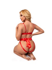 SUBBLIME - 954468 SEXY OPENWORK BODY WITH BOW RED S/M