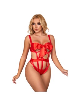 SUBBLIME - 954475 BODY SEXY AJOURÉ AVEC NOEUD ROUGE L/XL
