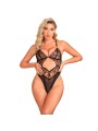 SUBBLIME - 955229 BODY TRASPARENTE CON PIZZO CAVATO NERO L/XL