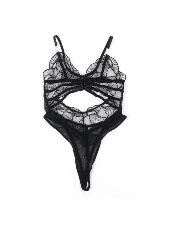 SUBBLIME - 955229 BODY TRANSPARENTE COM RENDA OCA PRETO L/XL