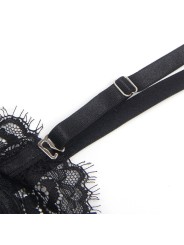 SUBBLIME - 955496 BODY EN DENTELLE AVEC NŒUDS ET JARRETELLES NOIR S/M