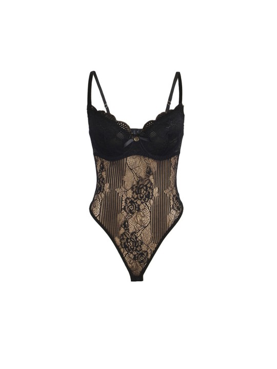 SUBBLIME - 955618 BODY IN PIZZO CON CHIUSURA INFERIORE NERO S/M