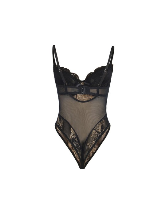 SUBBLIME - 955625 SPITZEN-BODYSUIT MIT UNTERTEILVERSCHLUSS SCHWARZ L/X