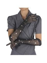 SUBBLIME - 957469SHINE TRANSPARENT GLOVES BLACK S/M