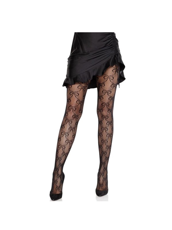 LEG AVENUE - MALLAS DE RED CON LAZO NEGRO