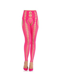 LEG AVENUE - STRAPLESS AND SEAMLESS OPAQUE STOCKINGS NEON PINK
