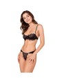PASSION - TIVOLEA BRA + THONG SET BLACK S/M