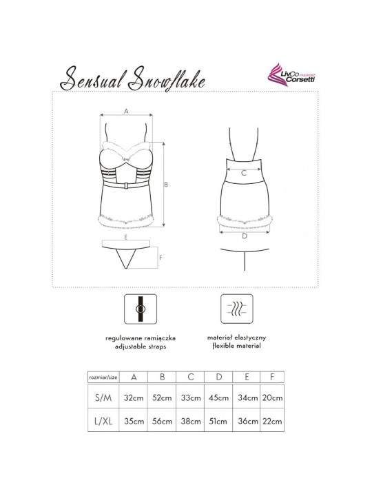 LIVCO CORSETTI FASHION - SENSUAL SNOWFLAKE LC 90603 CHRISTMAS CHEMISE 