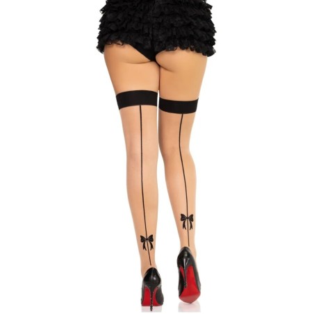 LEG AVENUE - MEIAS DE SPANDEX COM COSTURA TRASEIRA 1963 PRETAS - TAMAN