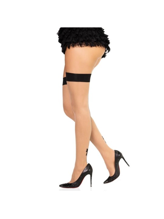 LEG AVENUE - MEIAS DE SPANDEX COM COSTURA TRASEIRA 1963 PRETAS - TAMAN