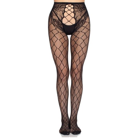 LEG AVENUE - 1966 COLLANTS RÉSILLE AVEC CULOTTE SANS ENTREJAMBE NOIR -