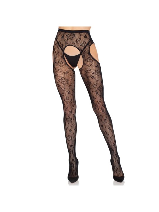 LEG AVENUE - 1967 COLLANTS RÉSILLE BLOOM NOIRS - TAILLE UNIQUE