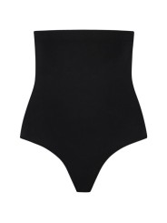 BYE-BRA - SOFT TOUCH SEAMLESS HIGH WAIST THONG BLACK SIZE M