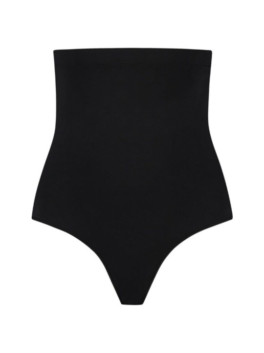 BYE-BRA - SOFT TOUCH SEAMLESS HIGH WAIST THONG BLACK SIZE M